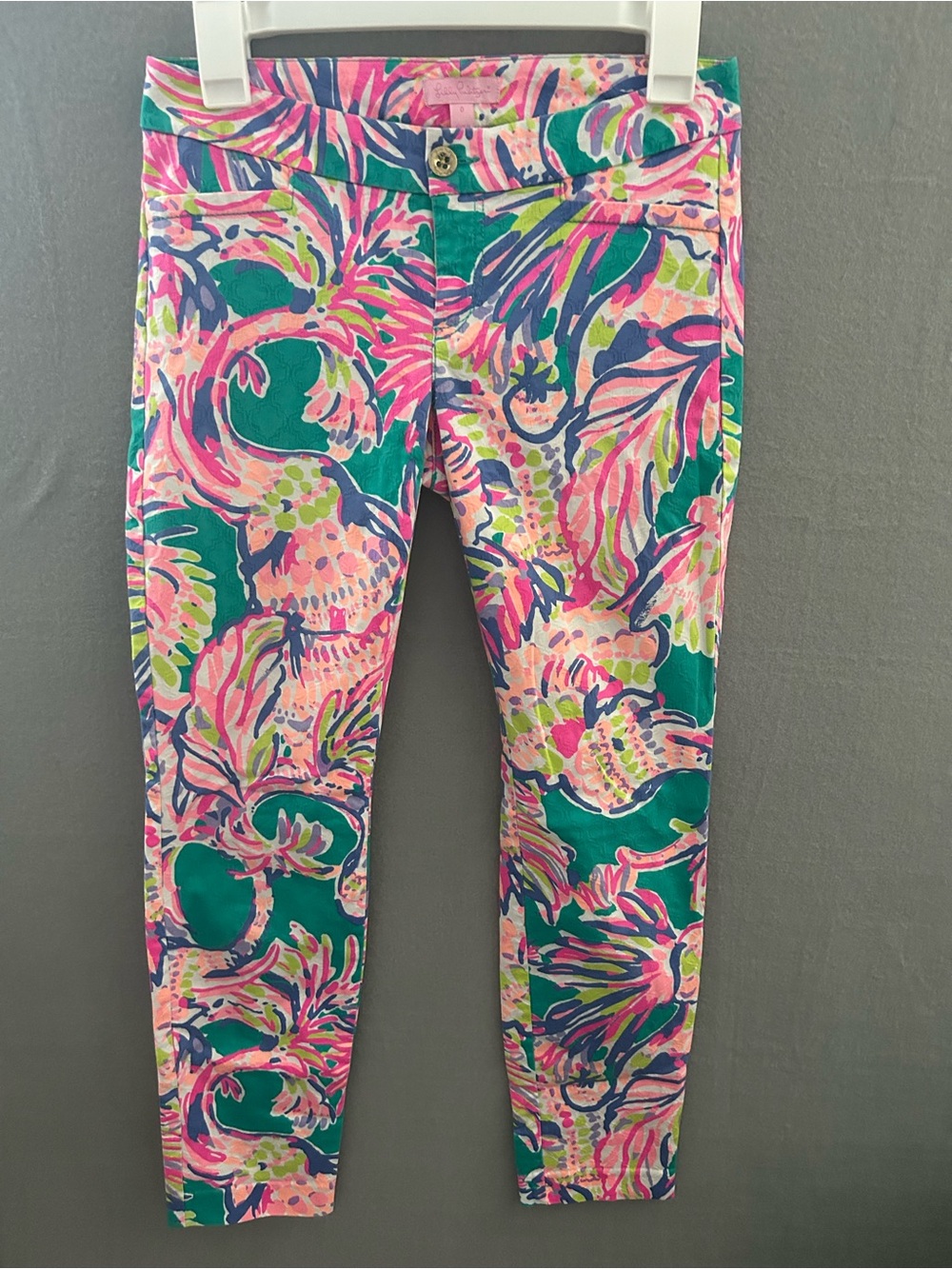 Lilly Pulitzer Womens Multicolor Safari Kelly Skinny Ankle Pants Size 0